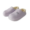 thumbnail image 2 of Womens House Cute Bear Slippers,Purple Memory Foam Plaid Scuff Non-Slip Soles Indoor Outdoor Comfortable Bedroom Winter Shoes Size 7, 2 of 7