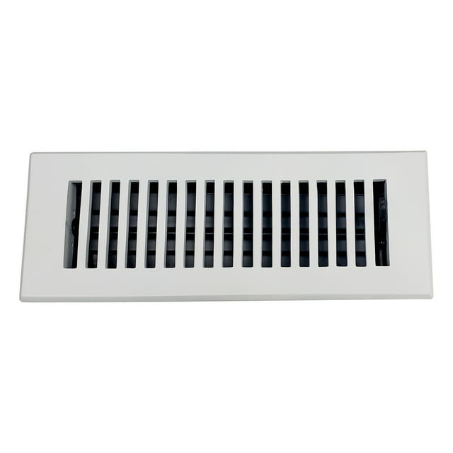 Floor Vent Cover / Register 3” x 10” VR 102 with Damper – Rectangular Cast Aluminum, Powder Coated, Repaintable, Beveled Edges – Modern Design for Floors, Walls & Ceilings