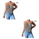 thumbnail image 2 of Qarigey Chaleco de mujer, camisola informal con tirantes finos, Top corto sin mangas, ropa de noche de fiesta de vacaciones en la playa de verano, gris Type1 NO1 Qarigey CBP228773, 2 of 4