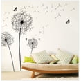 thumbnail image 2 of Black Dandelion Wall Sticker, DIY Home Decor PVC Wall Art Decal, Large Peel-and-Stick Removable Black Floral Mural, for Living Room Bedroom Nursery, 120cm x 80cm, 2 of 8