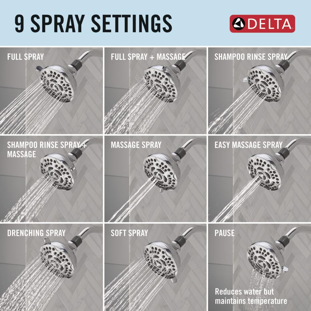 Delta 9-Setting Shower Head in Chrome - 1.75 GPM - 75900