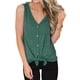 thumbnail image 1 of Qarigey Chaleco con cuello en V sin mangas con lazo delantero camiseta mujer verano botón Prendas para la parte del cuerpo Verde S, 1 of 1