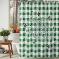 thumbnail image 3 of Merry Christmas Shower Curtains for Bathroom, Green White Buffalo Plaid Waterproof Fabric Shower Curtain for Bathroom Bathtub Decoration, Machine Washable, 60"x72", 3 of 9