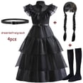thumbnail image 2 of Vestidos de carnaval Miércoles Addams Disfraz de cosplay para niña 2023 Nuevos vestidos largos de noche de fiesta de malla para adolescentes 5 10 14 años, 2 of 5