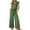 Green, variant on Women's Casual Jumpsuit 2025 Summer Trendy Jumpsuits Ruffle Sleeve Drawstring Elastic Waist Overalls Loose Clothes