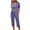Purple, variant on Quinlirra Womens Two Piece Outfits for Summer Casual 2PC Sets Fashion Woman V-Neck Short Sleeve Blouse + Loose Pockets Pants Sets