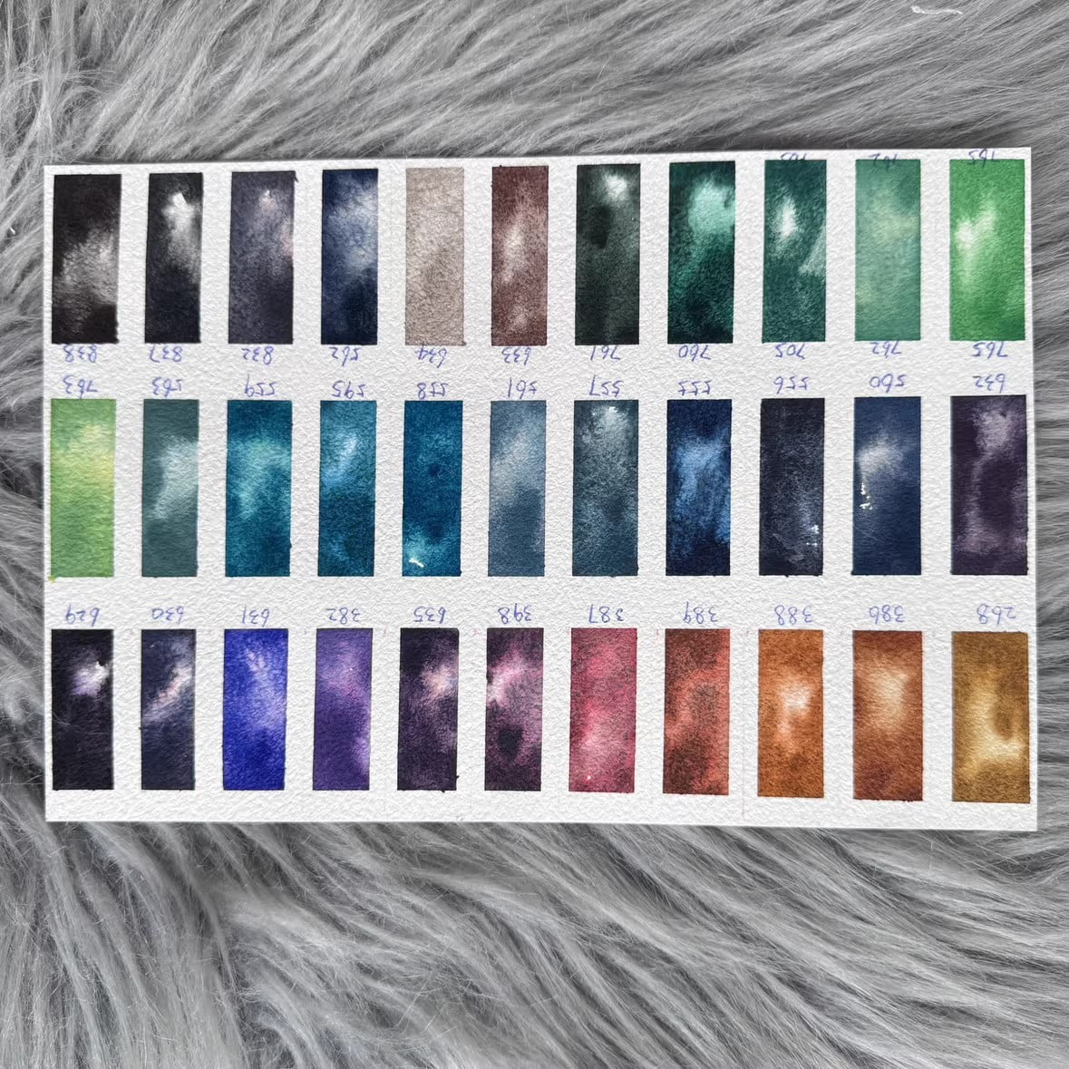 whitenight Granulating colours  of extra-fine artists watercolor  Handicraft Professional 33 Colors 1ml Beginner Watercolor with Color Card