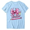thumbnail image 4 of Xuyuer Women Graphic Print Round Neck Short Sleeve T-Shirt, Summer T-Shirt For School Season, 4 of 5