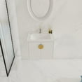 thumbnail image 2 of Tcbosik Modern 24" Floating Bathroom Vanity with Sink Wall Mounted Bathroom Vanity with Top Basin & Storage Cabinet White Wood Hanging Vanity w/Ceramic Sink & Gold/Black Handles for Small Space, 2 of 10