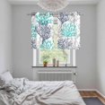 thumbnail image 5 of Navy Blue Teal Grey Coral Coastal Kitchen Curtains Small Short 39 Inch Length, Summer Beach Nautical Ocean Bedroom Living Room Curtains, Light Filtering Cafe Curtain Drapes 2 Panels Set 55''x39'', 5 of 9