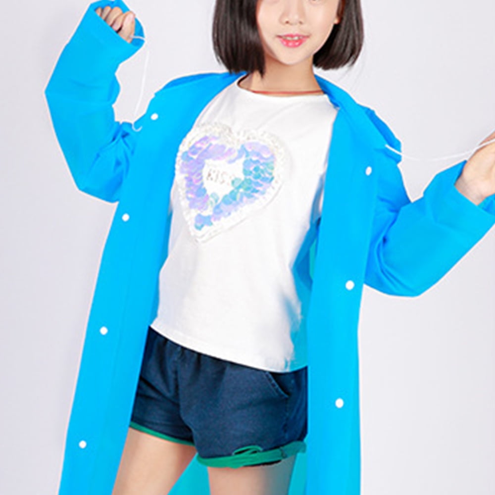 Poncho De Pluie Enfant Imperméable - 2-3 Ans - Avec Capuche Et Bandes Réfléchissantes