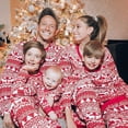 thumbnail image 3 of Conjunto de pijamas navideños a juego para la familia, ropa de dormir clásica con estampado de alce rojo para adultos, papá, padre, madre, niños y bebés, 3 of 4