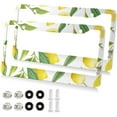 thumbnail image 2 of Coolnut Lemon License Plate Frames 2 Pack, Waterproof Aluminum Alloy Car Tag Holder 2 Holes License Plate Covers with Screw Caps Auto Accessories, 2 of 7