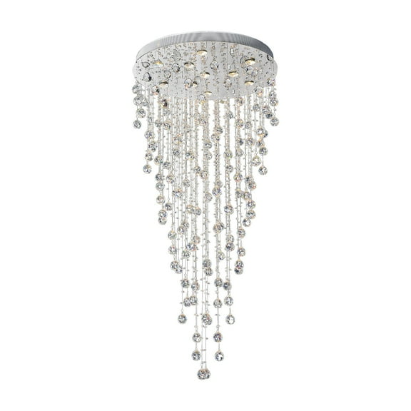 10 Light Flush Mount with Chrome finish