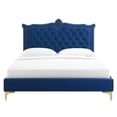 thumbnail image 4 of Modway Clara Performance Velvet Queen Platform Bed in Navy, 4 of 10
