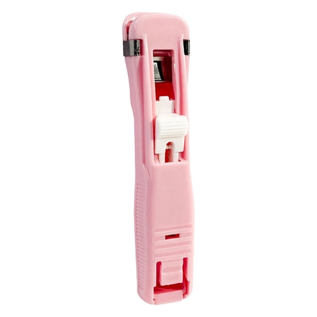 ZTTD 1 Pcs Portable Handheld Paper Clam Clip Dispenser Mini Push Stapler Dispenser Papers Clamps for Fixing Documents