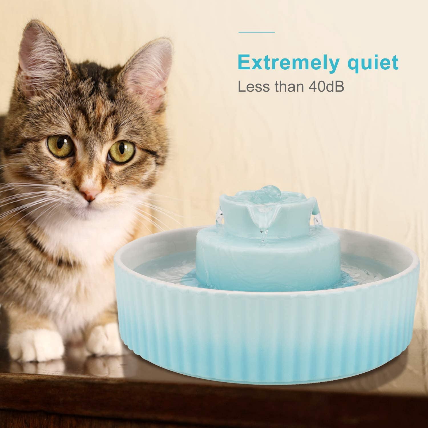 Quiet 2.1L Pet Water Fountain with Dual Pumps and Triple Carbon Filters for Cats and Dogs
