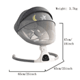 thumbnail image 4 of Baby Swing for Newborn to 12 Months, 5 Motion Modes & 3Stage Angle Adjustment, Bluetooth Music & Remote Control (battery not included), Removable Mosquito Net, Lightweight Aluminium Frame,, 4 of 7