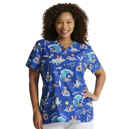 

Dickies EDS Scrubs Top For Women V-Neck Print DK717
