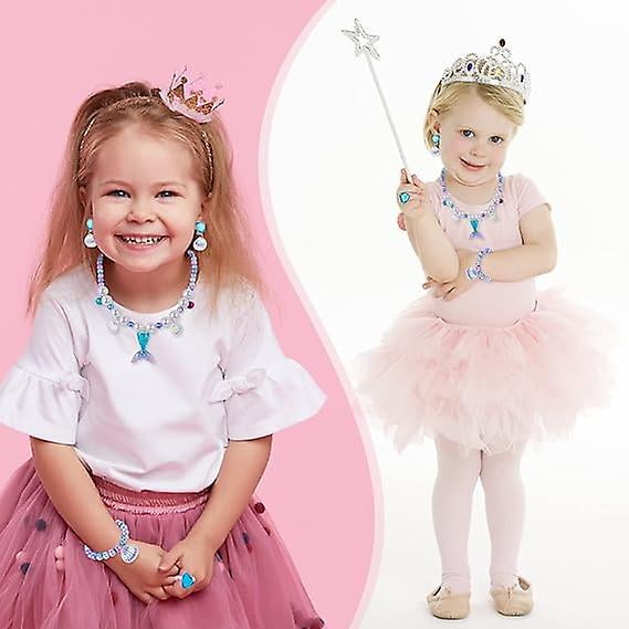 SHAR Mermaid Jewelry For Kids Include Necklace Bracelet Rings Earrings For Girls Princess Dress For Mermaid Party Decorations Birthday Gift For Girls Walmart