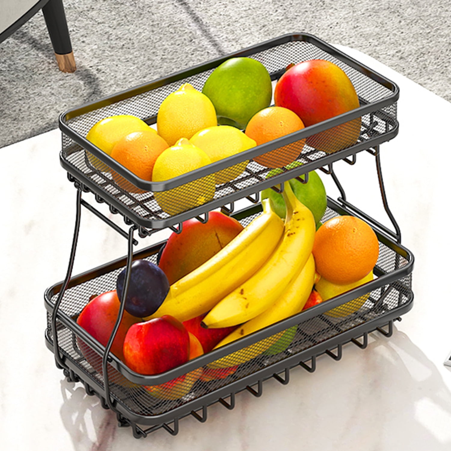 ORnix 2 Tier Fruit Basket Countertop for Kitchen Farmhouse Vegetable