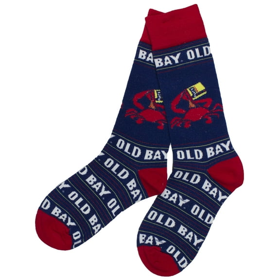 OB Socks Old Bay Seafood Seasoning Crab with Open Can Dress Socks