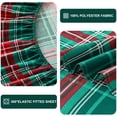 thumbnail image 5 of Jessy Home King 4-Piece Plaid Bed Sheet Set, Soft Microfiber, 14-Inch Deep Pocket, Flat & Fitted Sheet with 2 Pillowcases, Green Red, 5 of 10