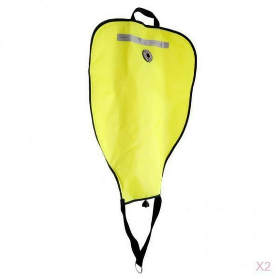 (Pack Of 2) Yellow Deluxe Nylon Diving SMB 50lbs Salvage Lift Bag & Over Pressure Scuba Dive Underwater Treasure Find Safety Gear Equipment