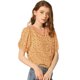 thumbnail image 2 of INSPIRE CHIC Blusa con cuello plisado y mangas abullonadas florales para mujer naranja M, 2 of 6