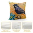 thumbnail image 4 of Nawypu  Birds Decorative Pillow Covers Bluebird Stand in Newspaper and Flower Print Cushion Cover Pillow Cases Standard Home Couch Decor Pillowslip Yellow, 4 of 5