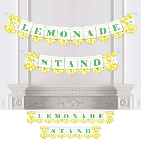 Big Dot of Happiness So Fresh - Lemon - Citrus Lemonade Party Bunting Banner - Party Decorations - Lemonade Stand