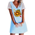 thumbnail image 1 of Vestido casual sexy de verano para mujer Vestido de manga corta con estampado floral y cuello en V Pompotops  ghjkhdj16435, 1 of 5