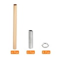 thumbnail image 3 of Uxcell M10 Thread 7.87" Coupling Nut with Pipe Hex Nut Threaded Extension Rod Kit French Gold 4 Set, 3 of 5