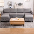 thumbnail image 5 of Convertible U-Shaped Modular Sectional Sofa with Storage in Dark Grey Fabric for Living Room, 5 of 8
