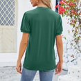 thumbnail image 3 of Womens Casual Flowers Pringting Tops V Neck Summer Petal Sleeve Casual T Shirts Blouse Shirts for Women Pack Womens Long Sleeve Shirts for Layering Womens Compression Shirt Workout Tee Shirts Women, 3 of 5