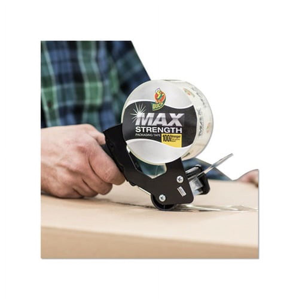 MAX Packaging Tape with Pistol Grip Dispenser 3" Core, 1.88" x 54.6 yds, Crystal Clear