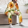 thumbnail image 7 of Sikiie Sunflowers And Butterflies Mens Pajama Set, Soft Warm Long Sleeve Sleepwear, Cozy Button-Down Pjs for Men-Large, 7 of 7