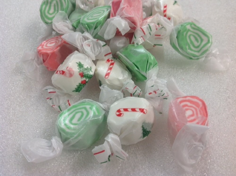 Christmas Taffy Holiday Wrapped Taffy Christmas Candy red green white 3