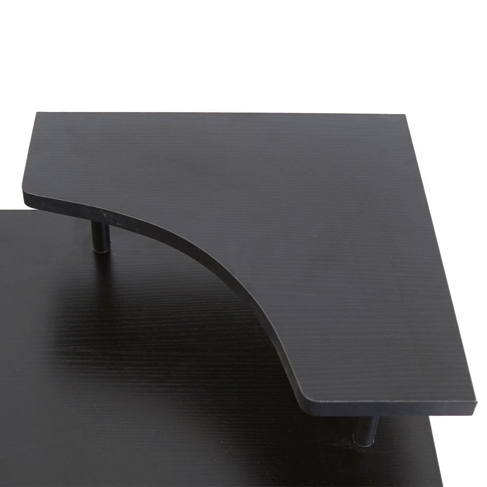 Kepooman Integrated Melamine Board Computer Desk with Drawers, Black Kepooman Integrated Melamine Board Computer Desk with Drawers, Black