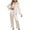 #034-Beige, variant on Pajamas Set For Women Long Sleeve Sleepwear Soft Button Down Shirt with Long Pants Pj Lounge Sets S-XL