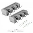 thumbnail image 3 of Stalwart 2-Pack Wall Storage Organizer - Garage Utility Rack with 3 Adjustable Slots and 4 Hooks - Ideal for Garden Tools, Mops, and Brooms - Gray, 3 of 8