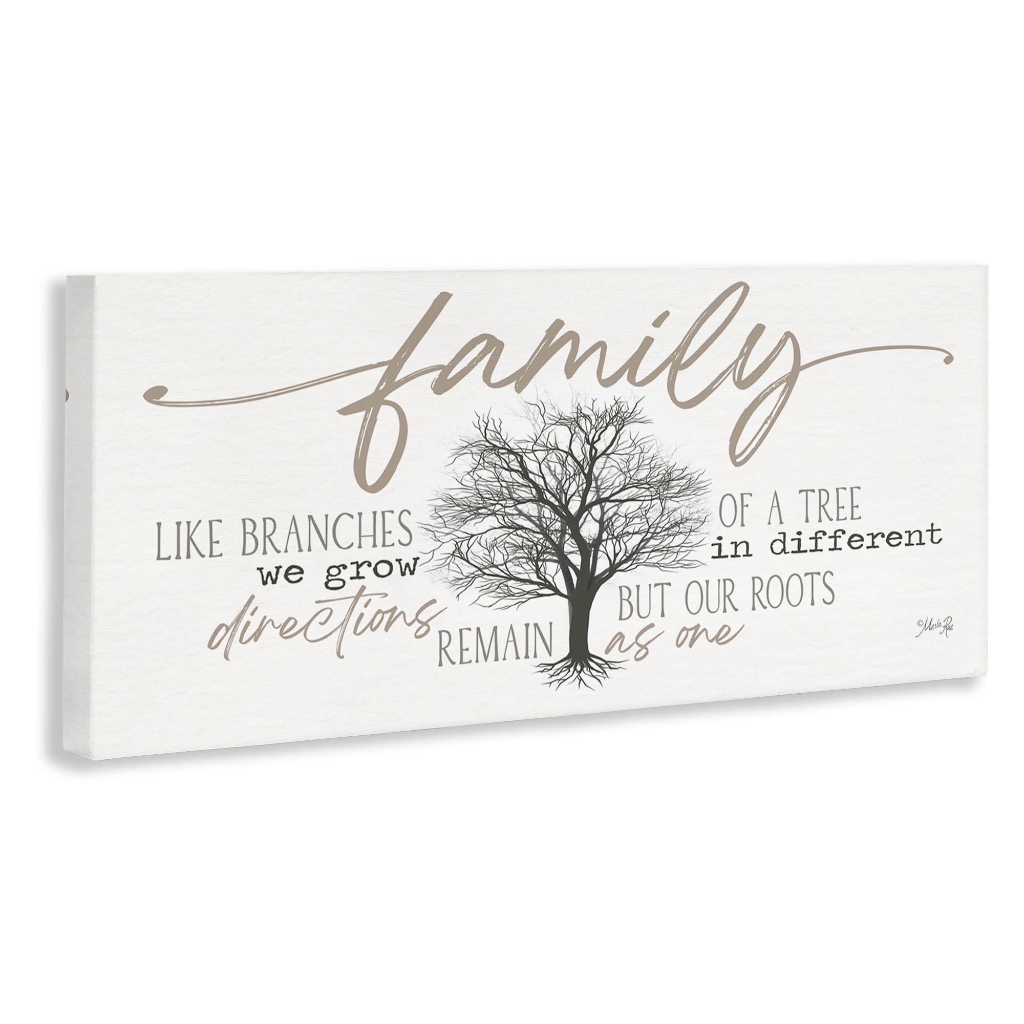 Stupell Industries Family Like a Tree Sentiment Text & Numbers Painting Wrapped Canvas Art Print Wall Art, 30 x 13