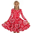thumbnail image 6 of Girls' Red Heart Print Dress - Long Sleeve Soft Stretch, Cute Valentine's Day Outfit, Sizes 4-14 Years,Size 5-6 T, 6 of 7