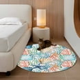 thumbnail image 2 of Round Area Rug 3 Ft, Coastal Washable Non-Slip Circle Carpet for Living Room/Bedroom, Nautical Summer Beach Coral Starfish Shell Low-Profile Small Floor Mats Collection Rugs for Indoor, 2 of 8