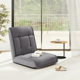 thumbnail image 2 of Gymax Folding Floor Chair Convertible Lazy Sofa Chair with Adjustable Backrest, Gray, 2 of 10