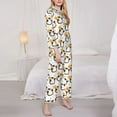 thumbnail image 3 of Yiaed Penguin With Flowers Print Pajamas Women's Long Sleeve Sleepwear Soft Button Down Loungewear Pjs Lounge Set Nightwear Womens Pajama Pants-X-Large, 3 of 7