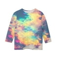 thumbnail image 5 of Maean Kids Tie Dye Graphic Tshirts Girls Boys 3/4 Sleeve Crewneck Tshirt Summer Tee Shirts for 3-12 Years, 5 of 5