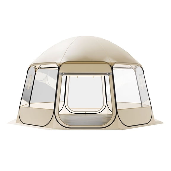 Pop Up Bubble Tent 15x13.8 ft, Waterproof Camping Tent Shelter, Clear Igloo Dome with Windows, 540° View, 12-15 Person Patio Backyard