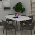 thumbnail image 2 of 6 Person Arc Boat Conference Table Square Metal Base Electrical Unit, 2 of 8