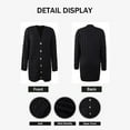 thumbnail image 3 of Long Sleeve Cable Knit Long Cardigan for Women 2023 Fall Winter Chunky Open Front Button Sweaters with Pockets - S, 3 of 6